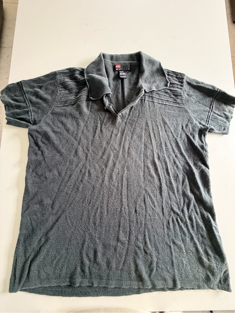Y2K Diesel Men's Grey Polo Shirt